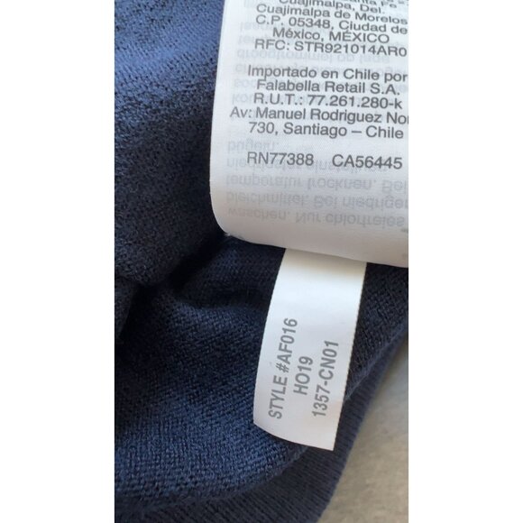 New With Tags J. Crew Merino Wool Navy Blue Mockneck Sweater Tartan Scarf Tie Wo - Picture 5 of 8